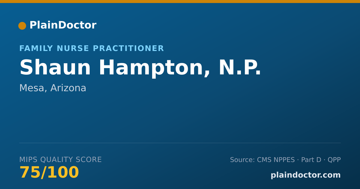 Shareable card for Shaun Hampton, N.P. - Family Nurse Practitioner, Mesa, AZ