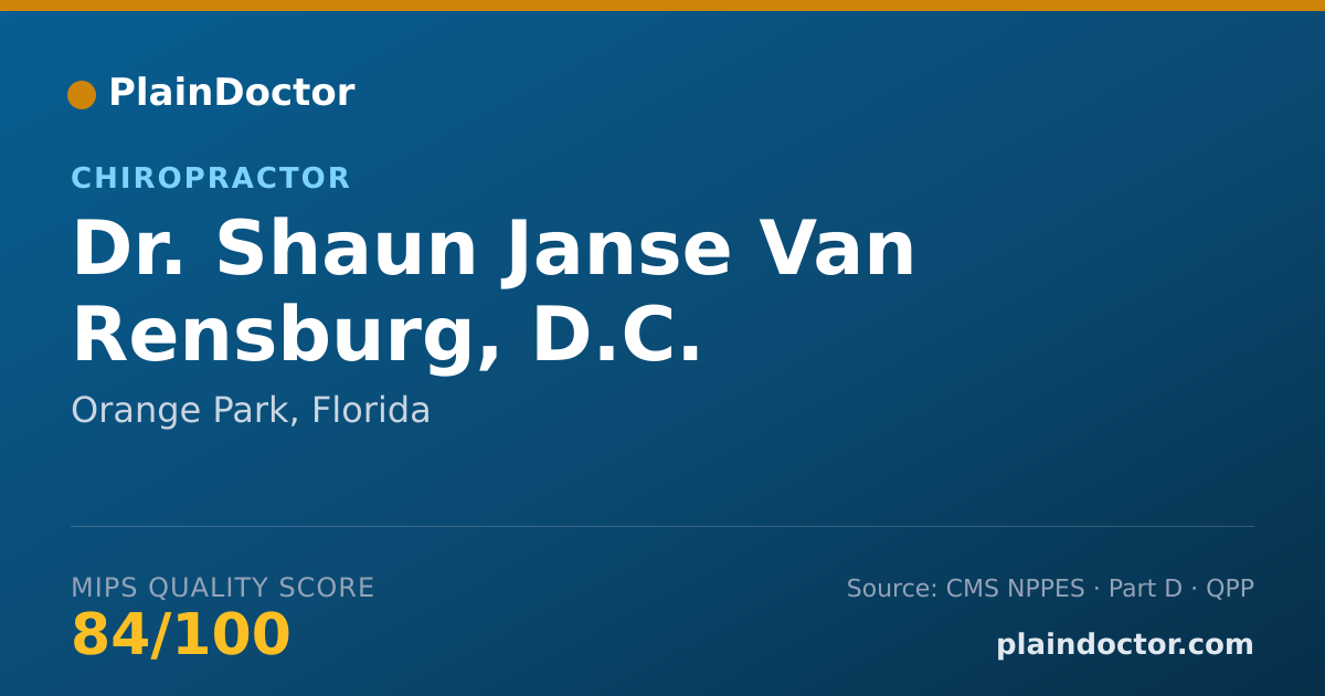 Shareable card for Shaun Janse Van Rensburg, D.C. - Chiropractor, Orange Park, FL