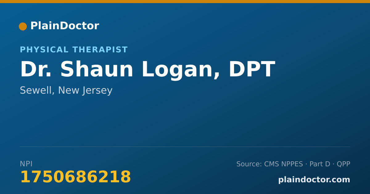Shareable card for Shaun Logan, DPT - Physical Therapist, Sewell, NJ