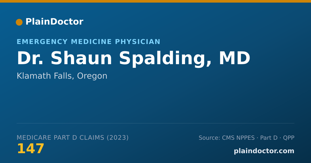 Shareable card for Shaun Spalding, MD - Emergency Medicine Physician, Klamath Falls, OR