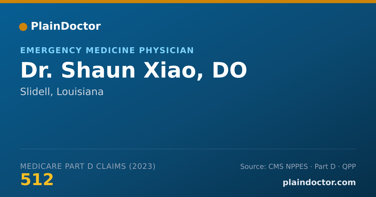 Shareable card for Shaun Xiao, DO - Emergency Medicine Physician, Slidell, LA