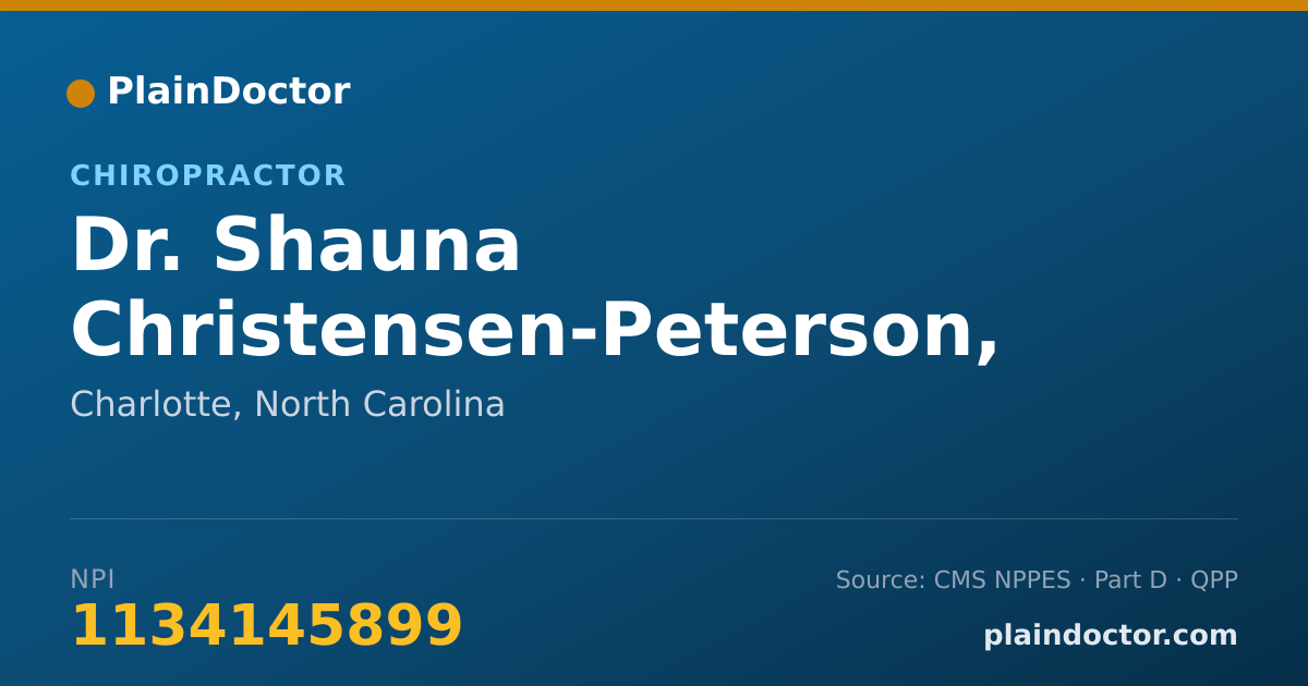 Shareable card for Shauna Christensen-Peterson, DC - Chiropractor, Charlotte, NC