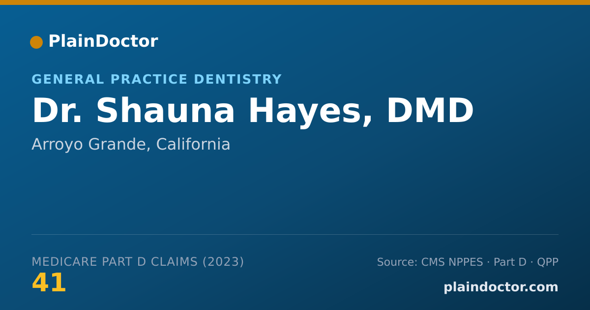Shareable card for Shauna Hayes, DMD - General Practice Dentistry, Arroyo Grande, CA