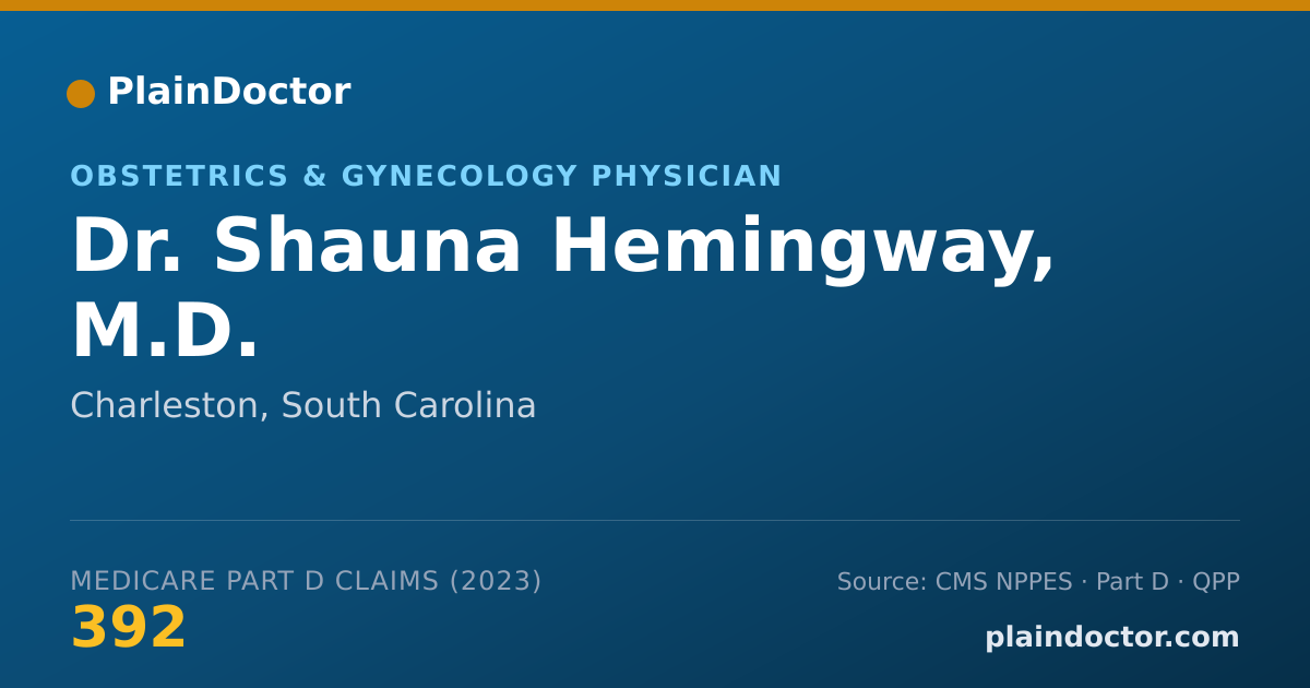 Shareable card for Shauna Hemingway, M.D. - Obstetrics & Gynecology Physician, Charleston, SC
