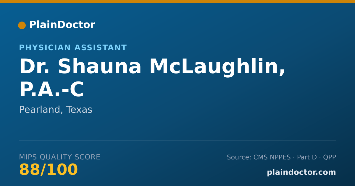 Shareable card for Shauna McLaughlin, P.A.-C - Physician Assistant, Pearland, TX