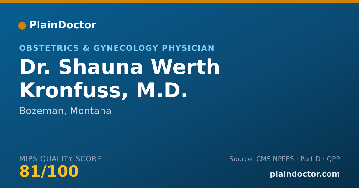 Shareable card for Shauna Werth Kronfuss, M.D. - Obstetrics & Gynecology Physician, Bozeman, MT