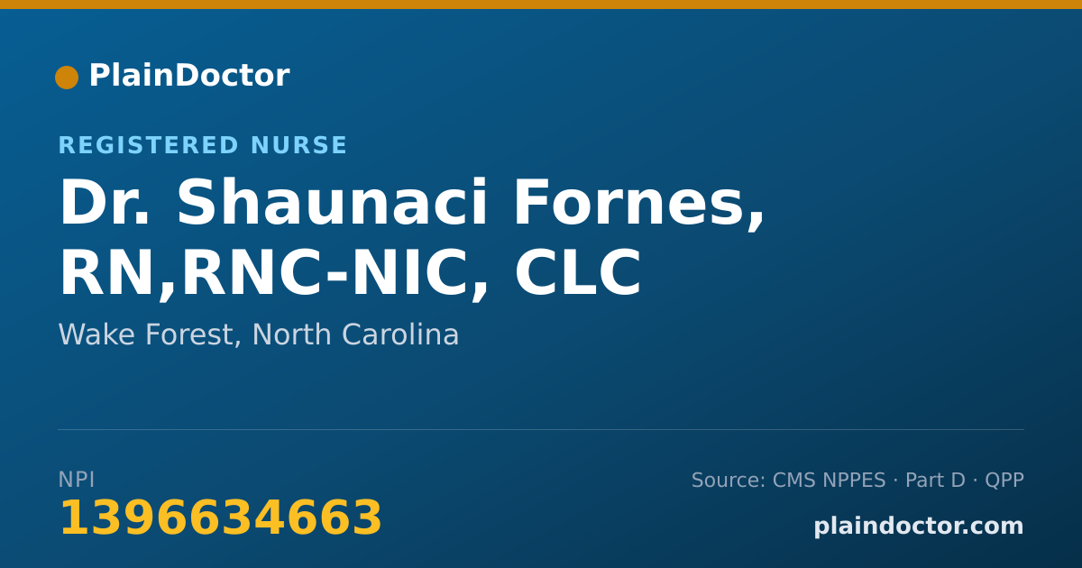 Shareable card for Shaunaci Fornes, RN,RNC-NIC, CLC - Registered Nurse, Wake Forest, NC