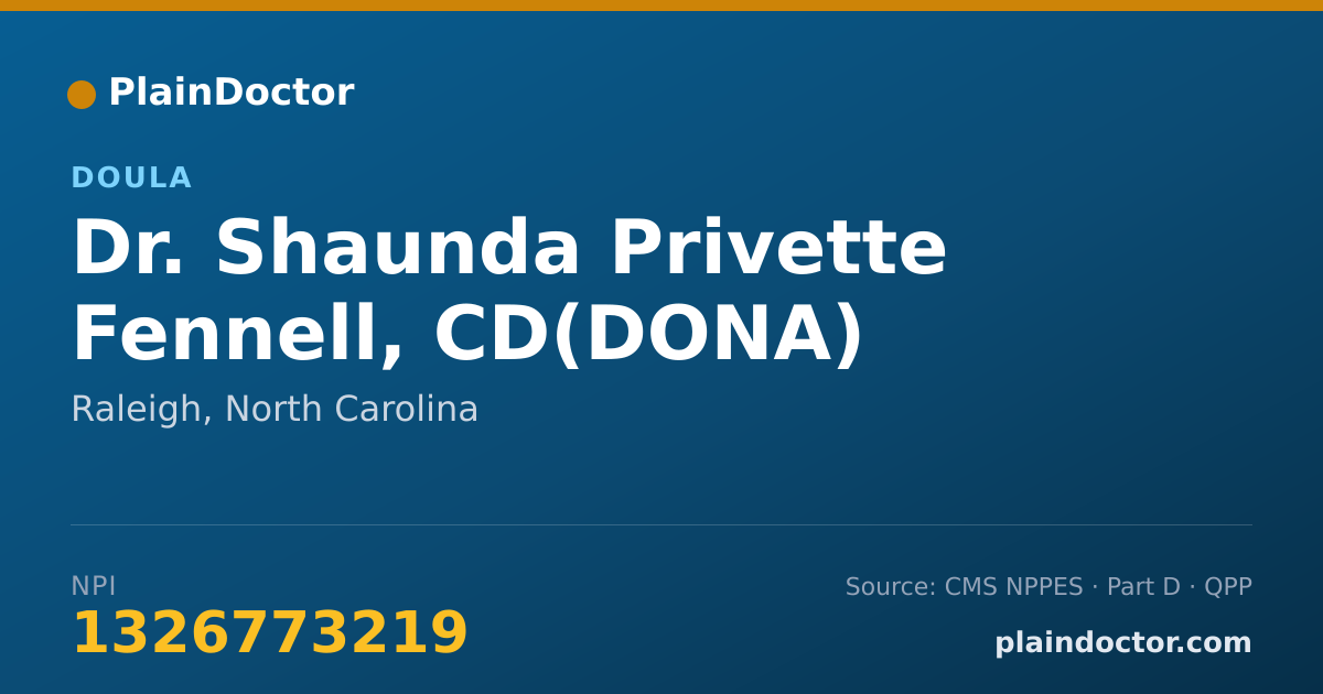Shareable card for Shaunda Privette Fennell, CD(DONA) - Doula, Raleigh, NC