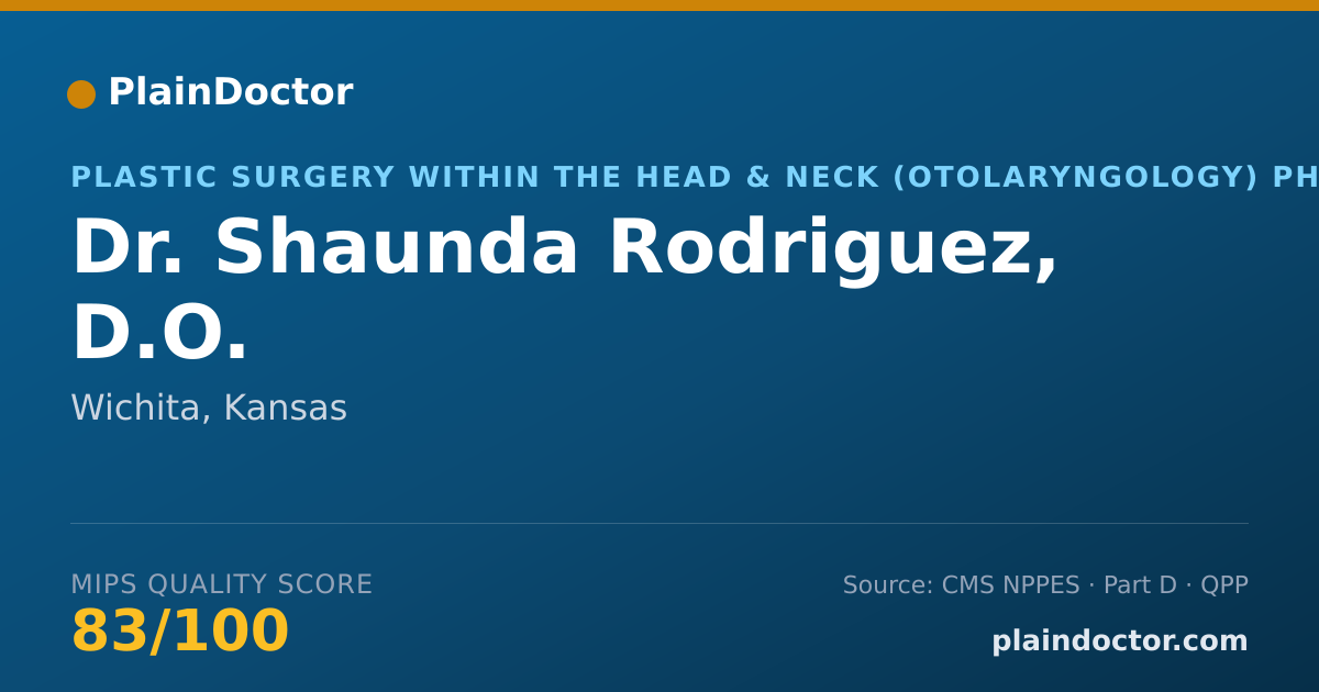Shareable card for Shaunda Rodriguez, D.O. - Plastic Surgery within the Head & Neck (Otolaryngology) Physician, Wichita, KS