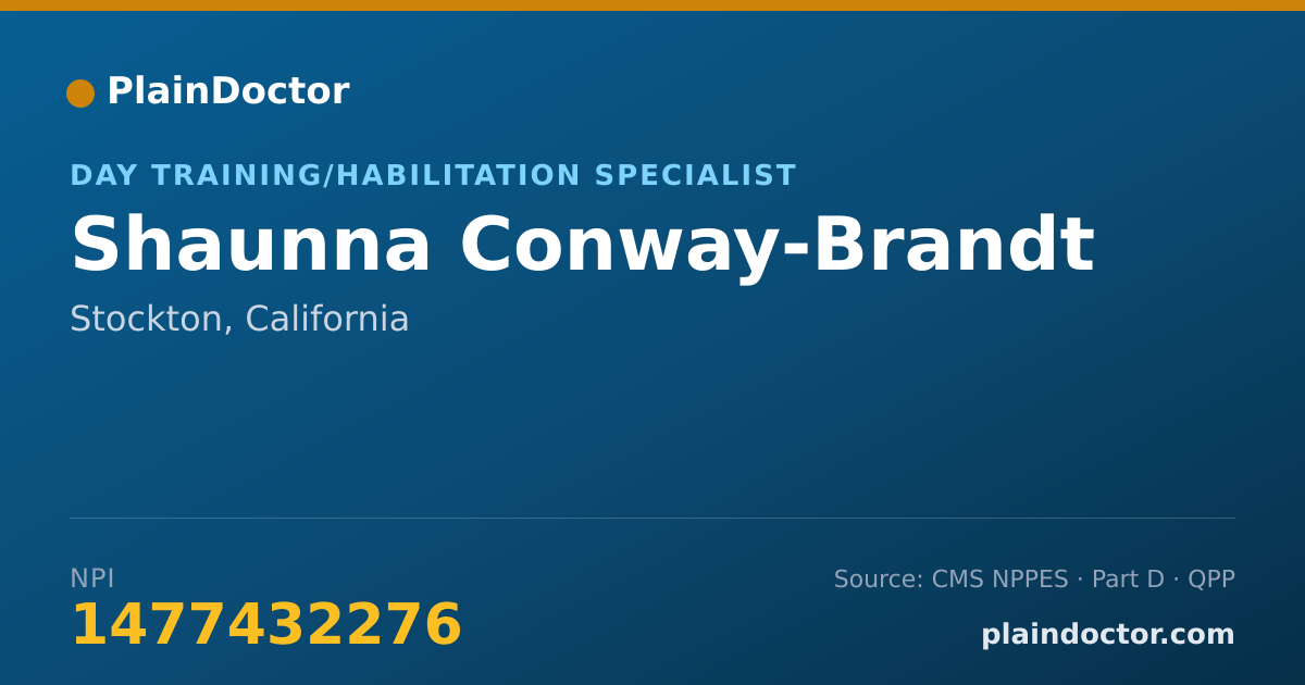 Shareable card for Shaunna Conway-Brandt - Day Training/Habilitation Specialist, Stockton, CA