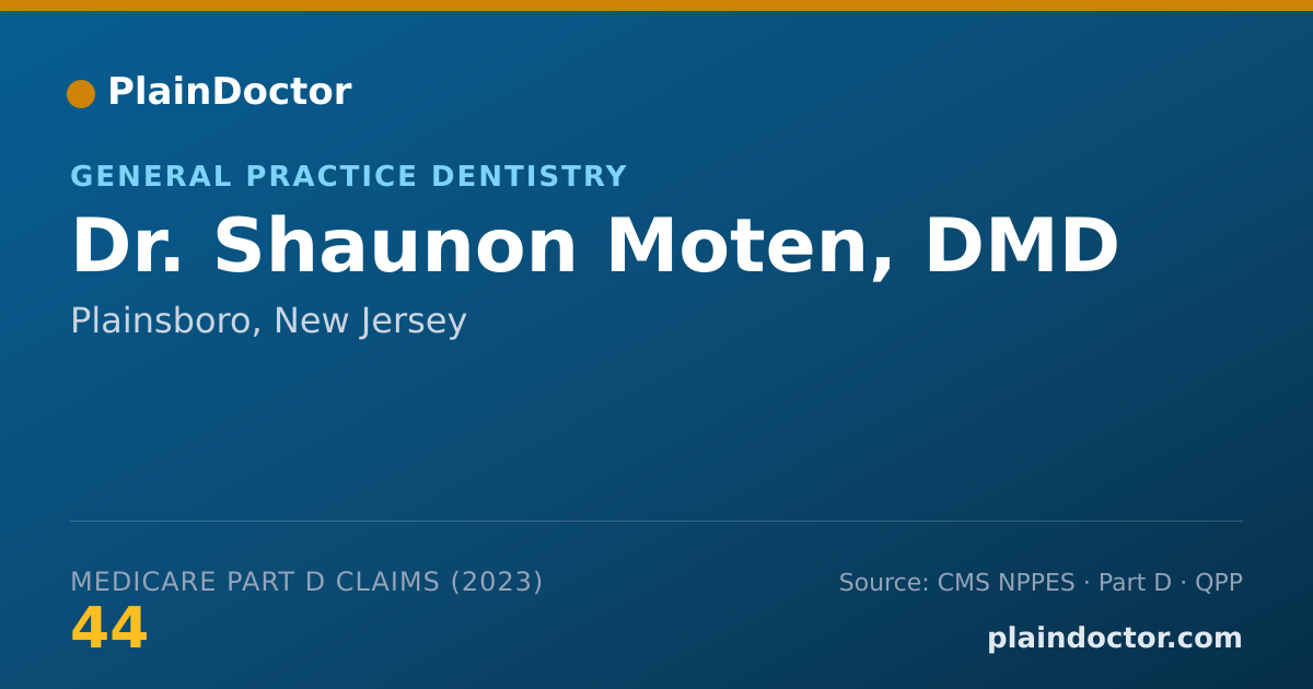 Shareable card for Shaunon Moten, DMD - General Practice Dentistry, Plainsboro, NJ