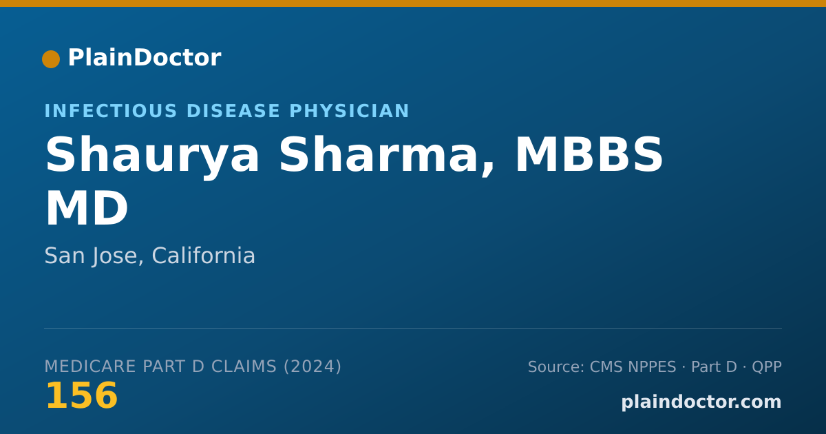 Shareable card for Shaurya Sharma, MBBS MD - Infectious Disease Physician, San Jose, CA