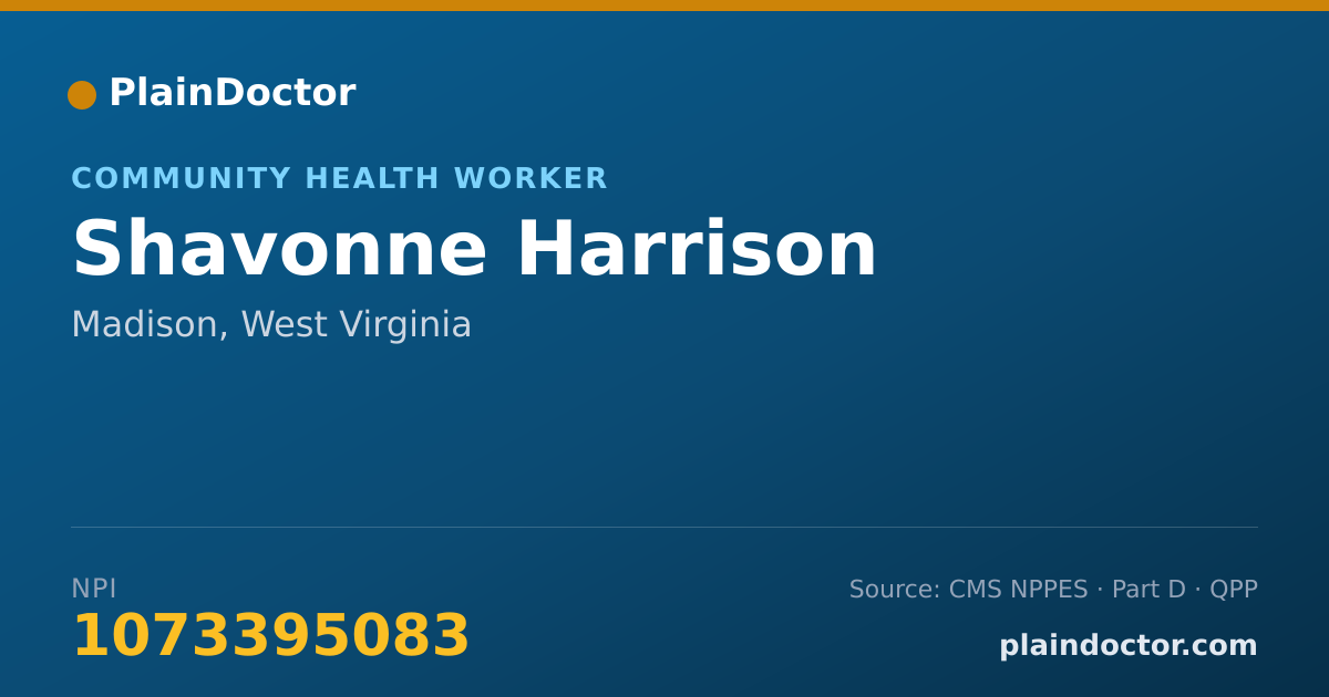 Shareable card for Shavonne Harrison - Community Health Worker, Madison, WV