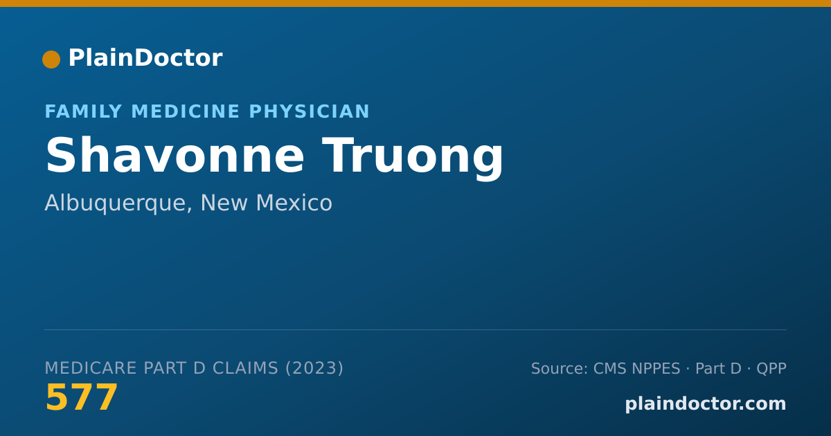 Shareable card for Shavonne Truong - Family Medicine Physician, Albuquerque, NM