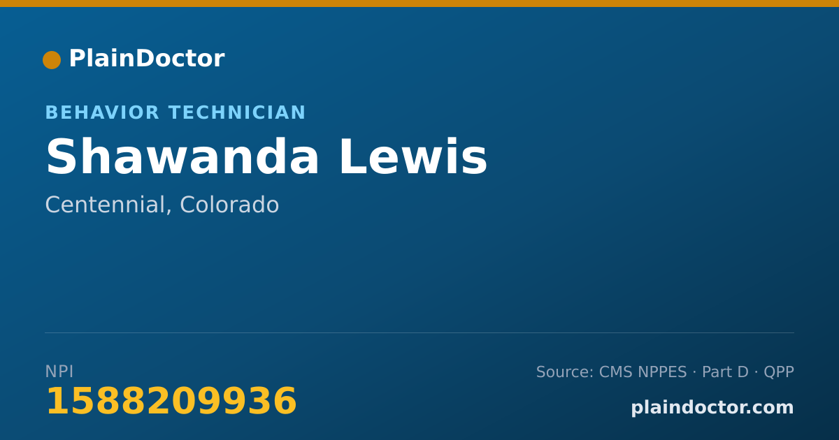 Shareable card for Shawanda Lewis - Behavior Technician, Centennial, CO