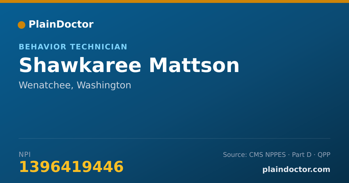 Shareable card for Shawkaree Mattson - Behavior Technician, Wenatchee, WA