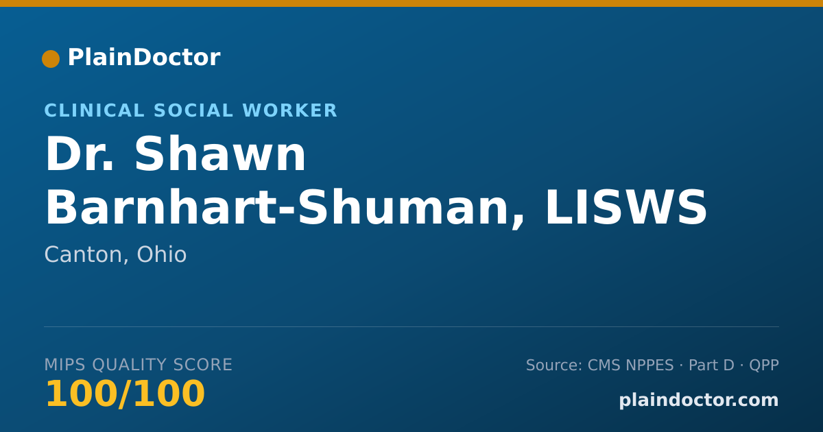 Shareable card for Shawn Barnhart-Shuman, LISWS - Clinical Social Worker, Canton, OH