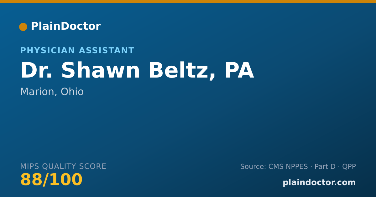 Shareable card for Shawn Beltz, PA - Physician Assistant, Marion, OH