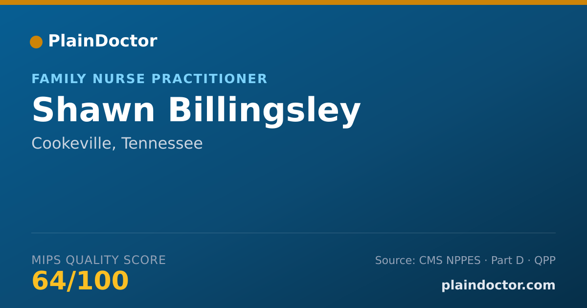 Shareable card for Shawn Billingsley - Family Nurse Practitioner, Cookeville, TN