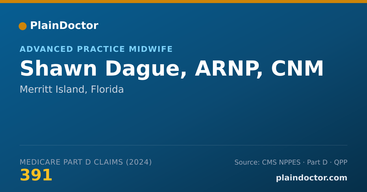 Shareable card for Shawn Dague, ARNP, CNM - Nurse Practitioner, Merritt Island, FL