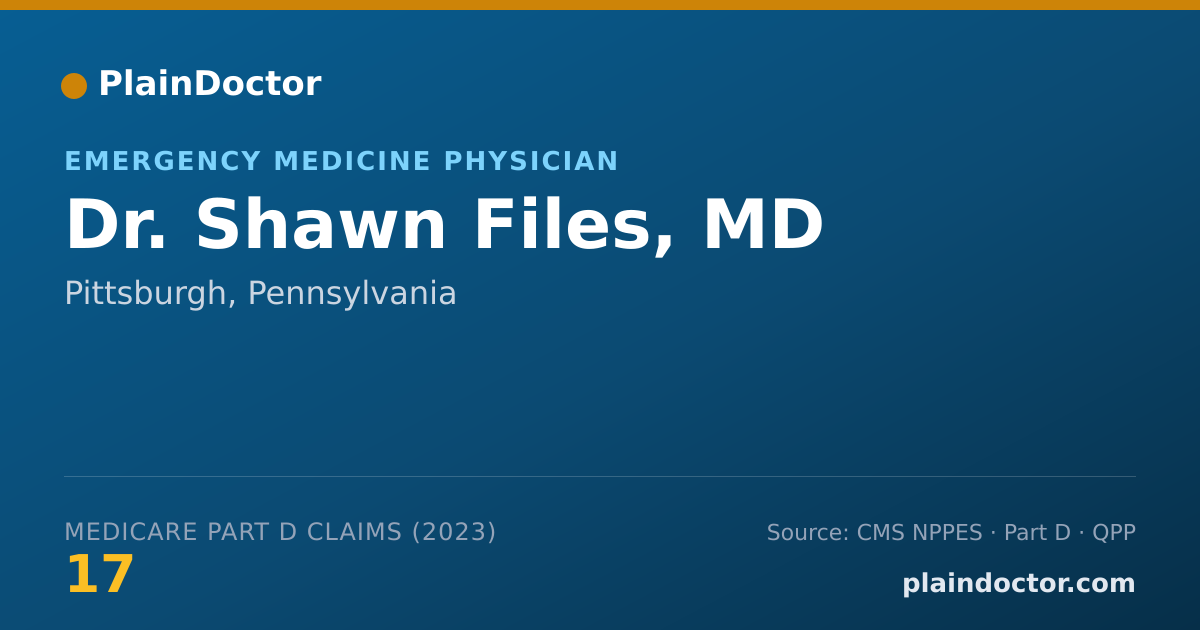 Shareable card for Shawn Files, MD - Emergency Medicine Physician, Pittsburgh, PA