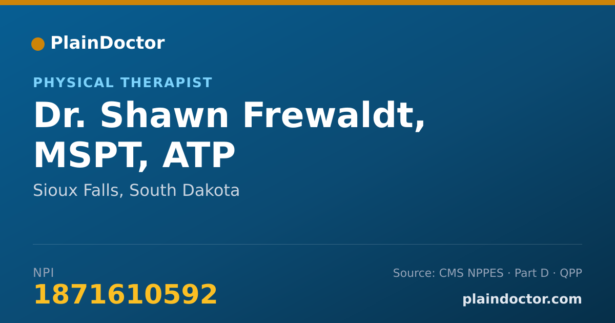Shareable card for Shawn Frewaldt, MSPT, ATP - Physical Therapist, Sioux Falls, SD