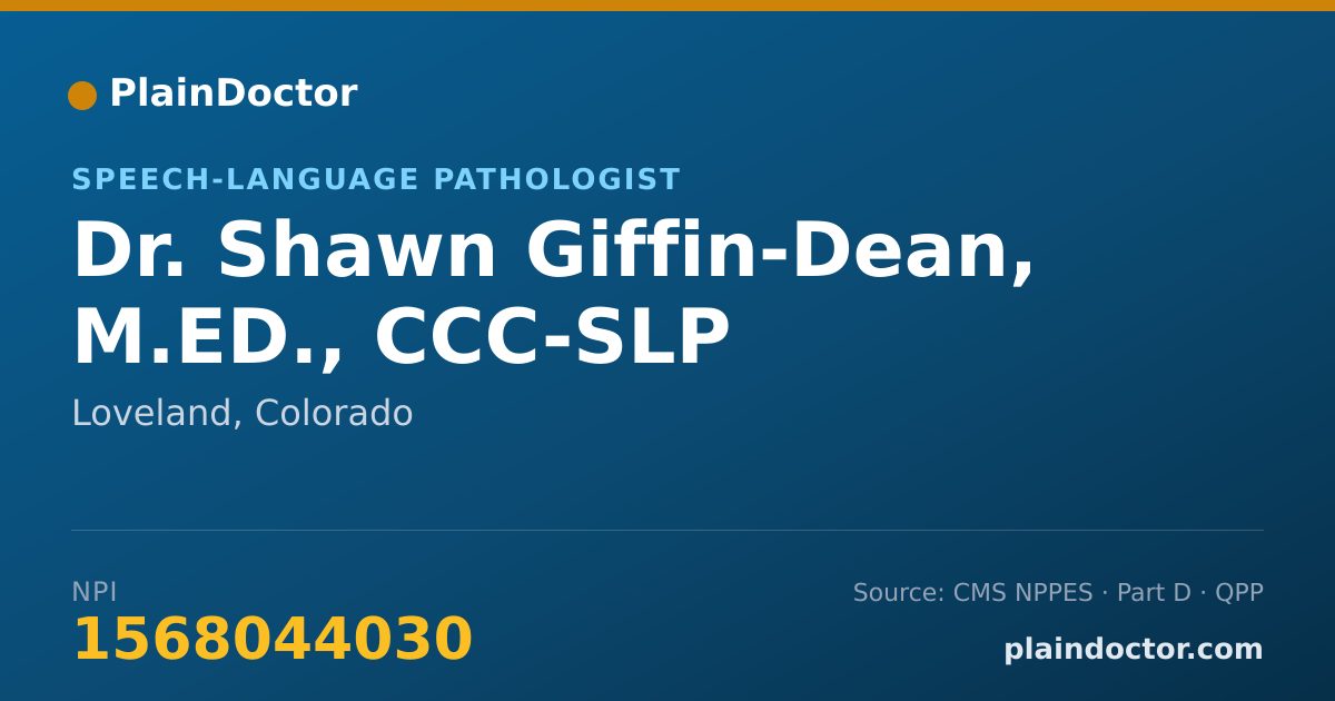 Shareable card for Shawn Giffin-Dean, M.ED., CCC-SLP - Speech-Language Pathologist, Loveland, CO