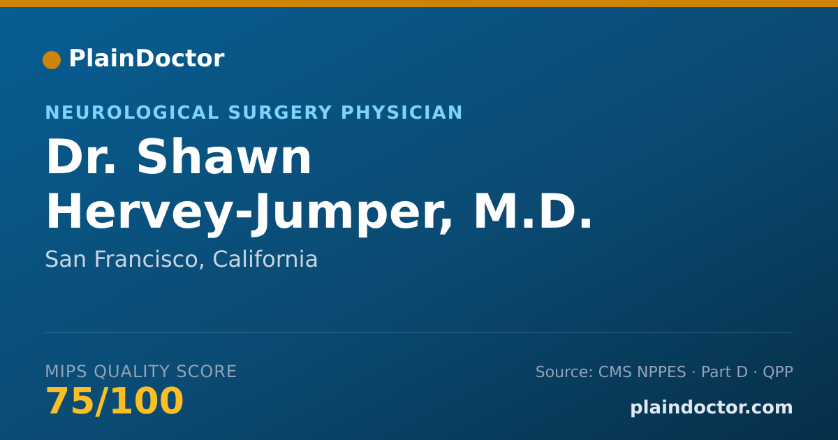 Shareable card for Shawn Hervey-Jumper, M.D. - Neurological Surgery Physician, San Francisco, CA