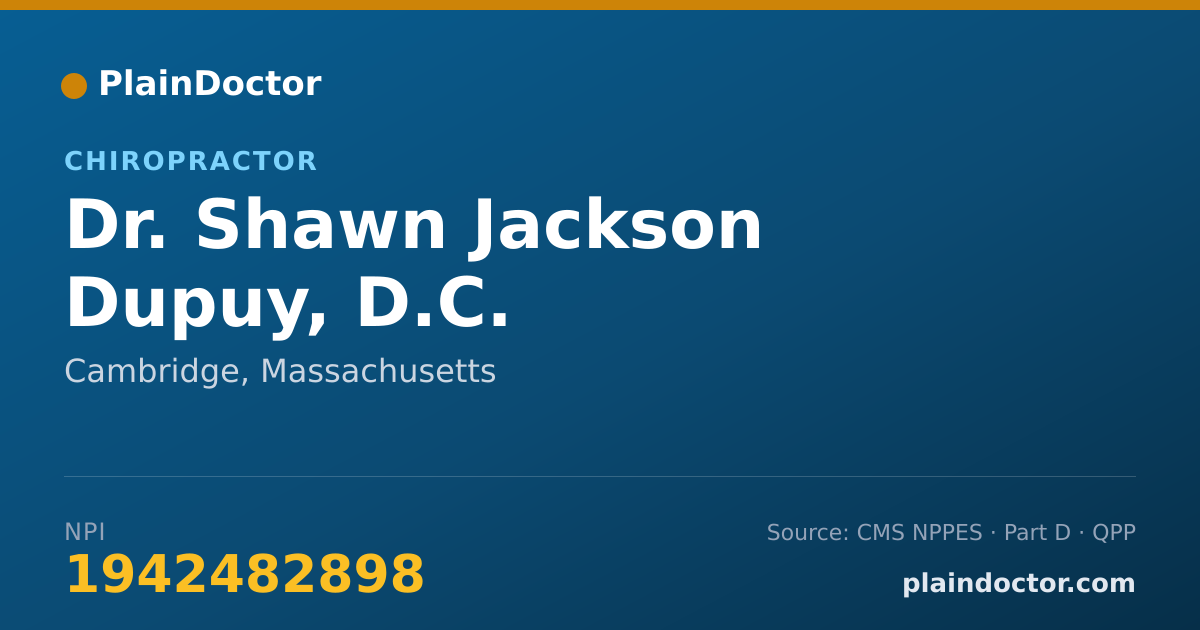 Shareable card for Shawn Jackson Dupuy, D.C. - Chiropractor, Cambridge, MA