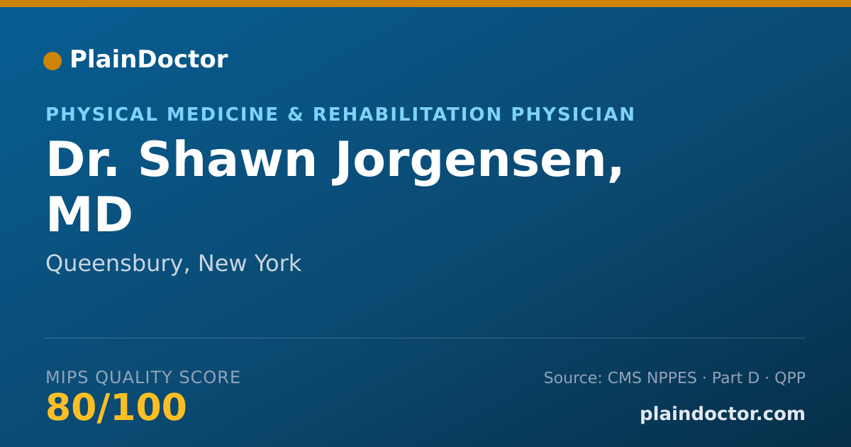 Shareable card for Shawn Jorgensen, MD - Physical Medicine & Rehabilitation Physician, Queensbury, NY