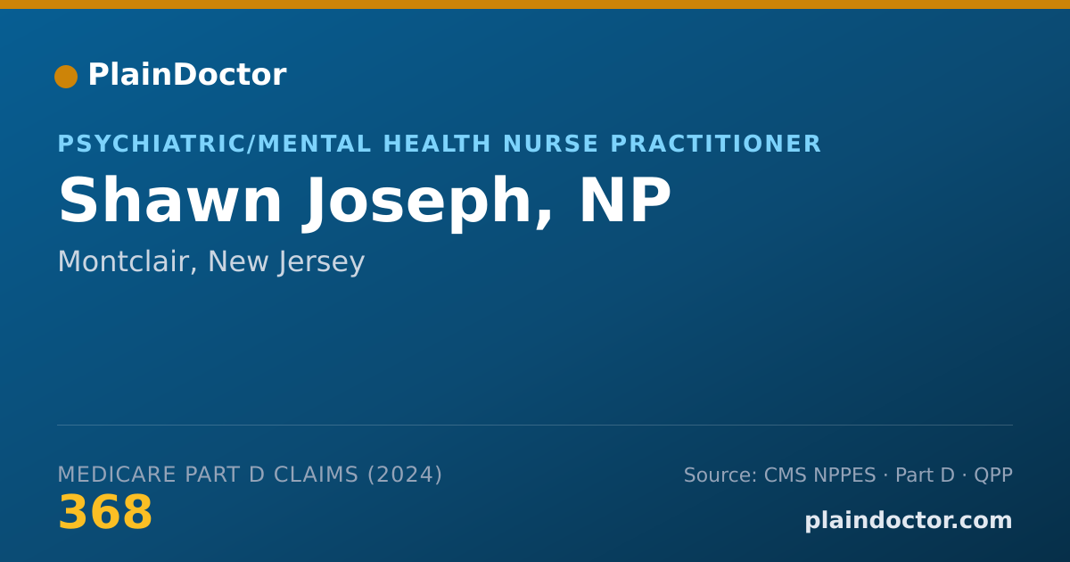 Shareable card for Shawn Joseph, NP - Psychiatric/Mental Health Nurse Practitioner, Montclair, NJ