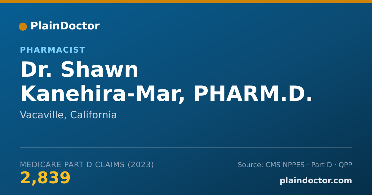 Shareable card for Shawn Kanehira-Mar, PHARM.D. - Pharmacist, Vacaville, CA