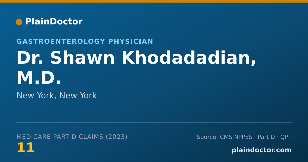 Shareable card for Shawn Khodadadian, M.D. - Gastroenterology Physician, New York, NY