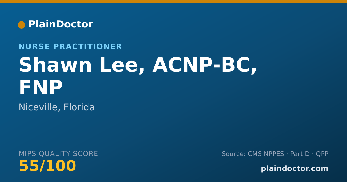 Shareable card for Shawn Lee, ACNP-BC, FNP - Nurse Practitioner, Niceville, FL