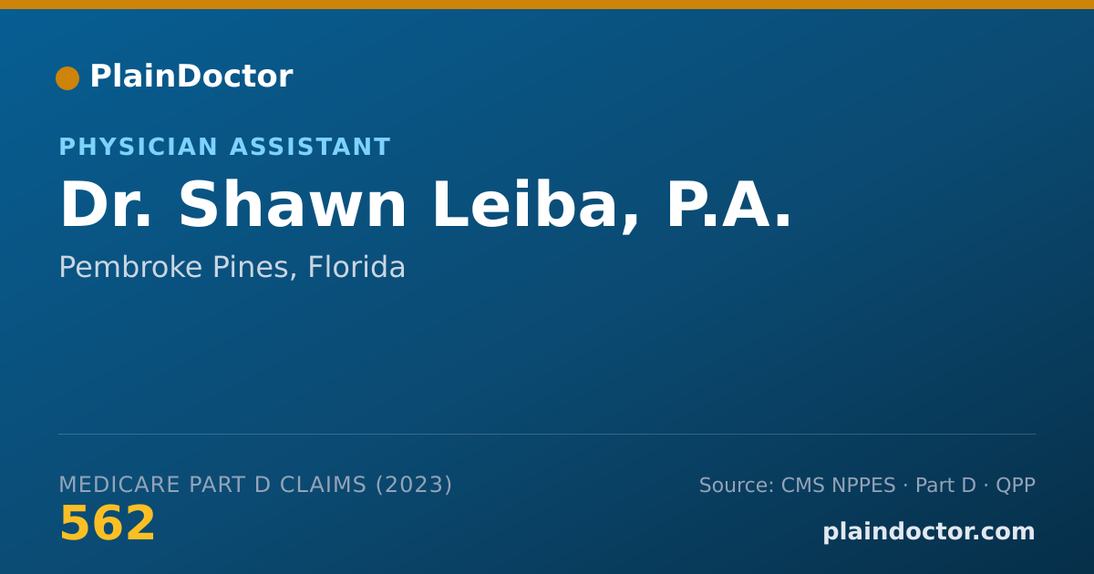 Shareable card for Shawn Leiba, P.A. - Physician Assistant, Pembroke Pines, FL