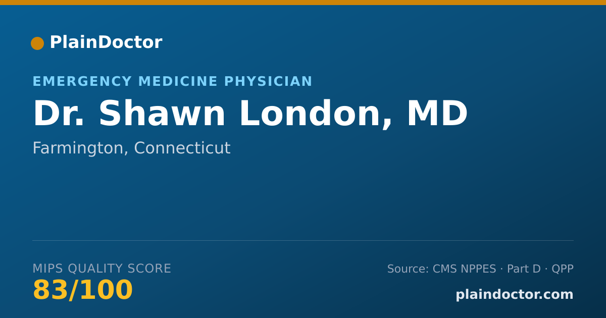 Shareable card for Shawn London, MD - Emergency Medicine Physician, Farmington, CT