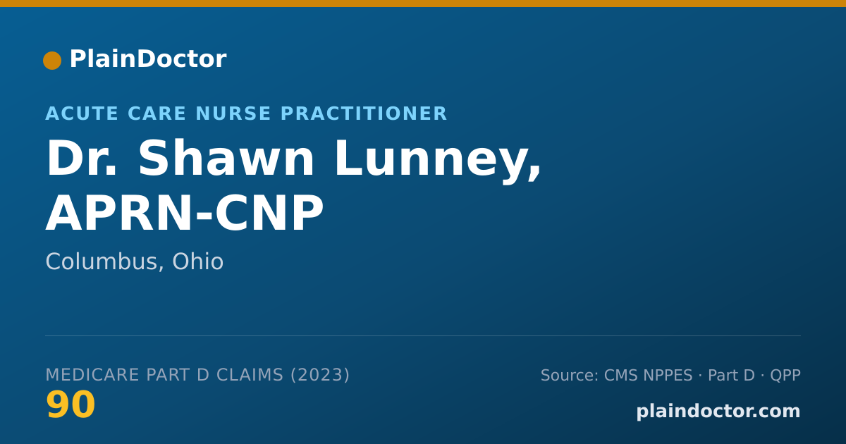 Shareable card for Shawn Lunney, APRN-CNP - Acute Care Nurse Practitioner, Columbus, OH