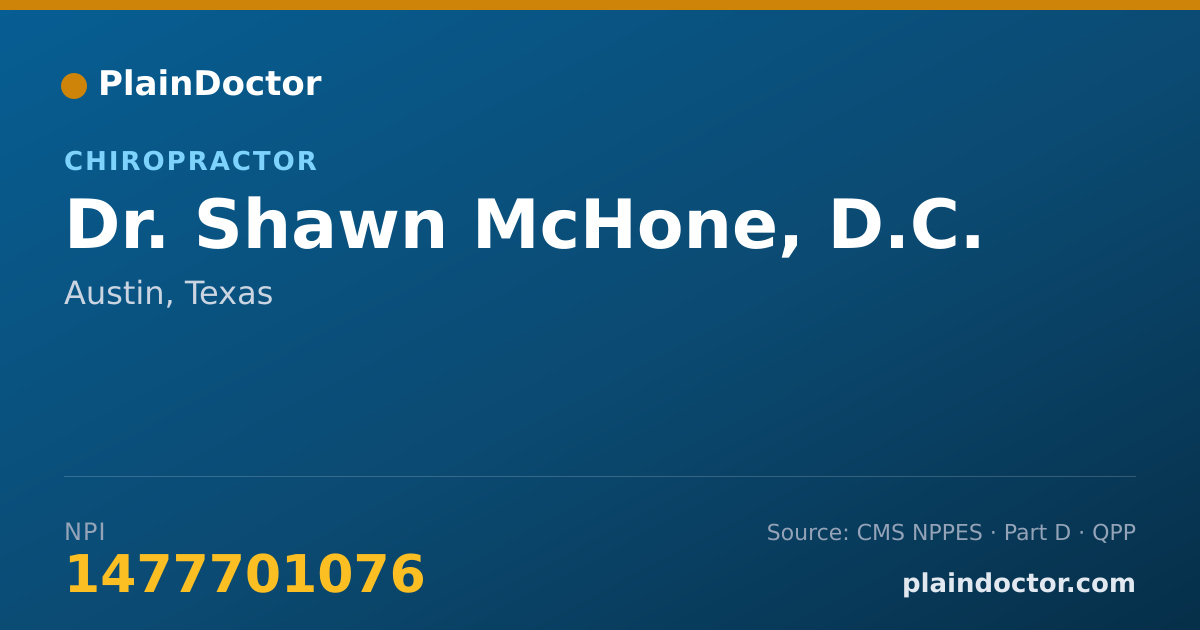 Shareable card for Shawn McHone, D.C. - Chiropractor, Austin, TX