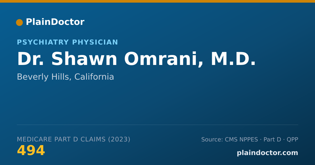 Shareable card for Shawn Omrani, M.D. - Psychiatry Physician, Beverly Hills, CA