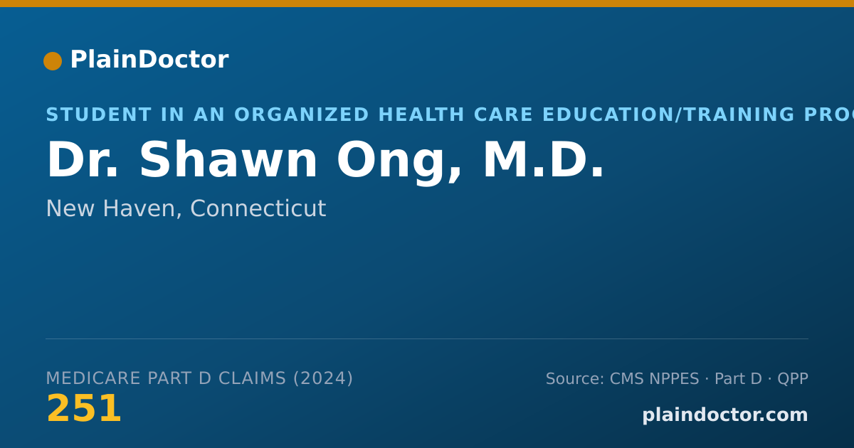 Shareable card for Shawn Ong, M.D. - Student in an Organized Health Care Education/Training Program, New Haven, CT