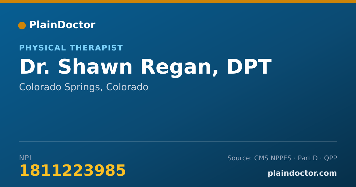 Shareable card for Shawn Regan, DPT - Physical Therapist, Colorado Springs, CO