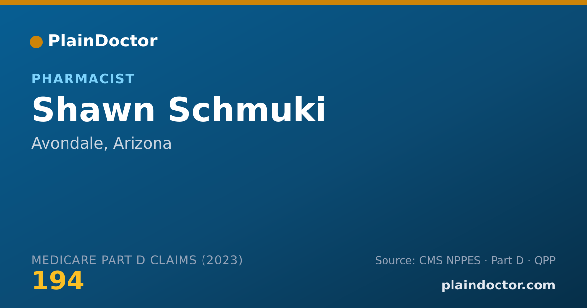 Shareable card for Shawn Schmuki - Pharmacist, Avondale, AZ
