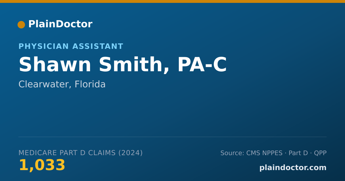Shareable card for Shawn Smith, PA-C - Physician Assistant, Clearwater, FL