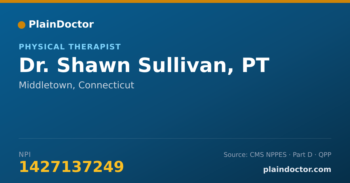 Shareable card for Shawn Sullivan, PT - Physical Therapist, Middletown, CT