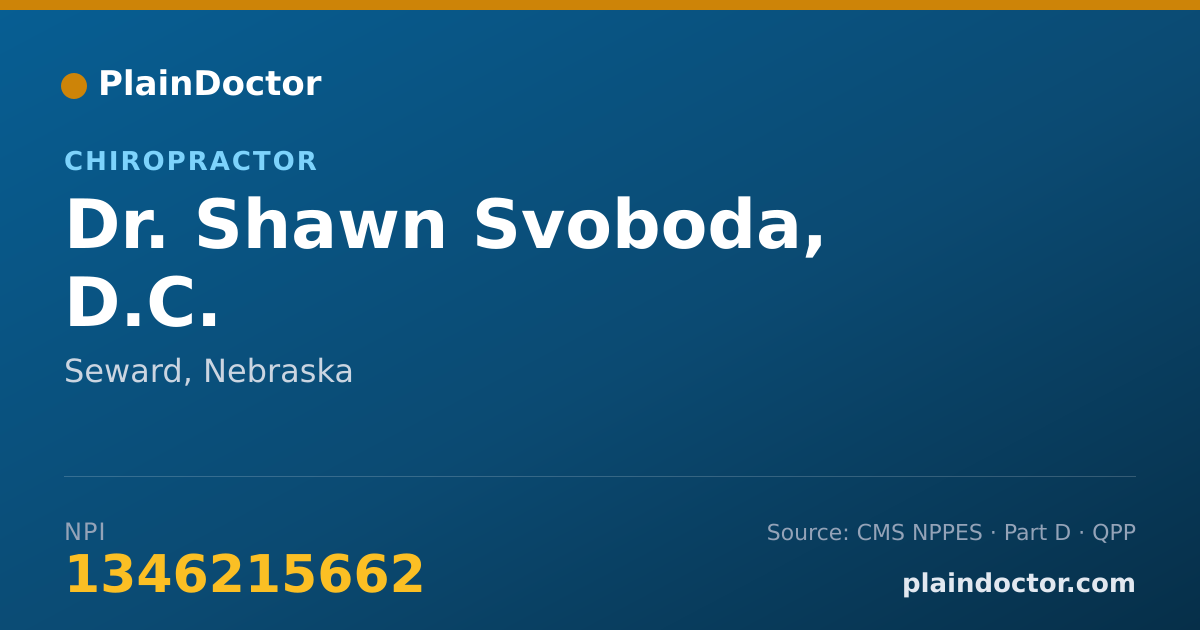 Shareable card for Shawn Svoboda, D.C. - Chiropractor, Seward, NE