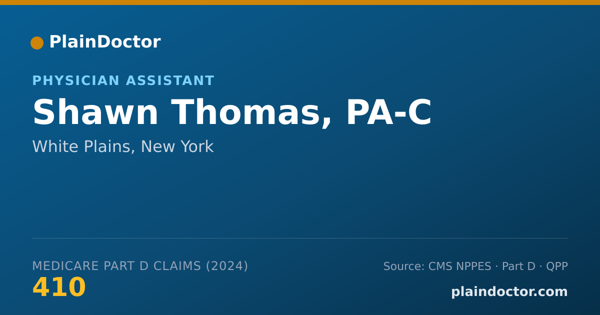 Shareable card for Shawn Thomas, PA-C - Physician Assistant, White Plains, NY