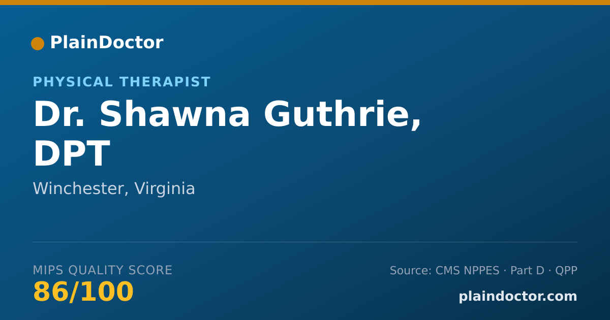 Shareable card for Shawna Guthrie, DPT - Physical Therapist, Winchester, VA