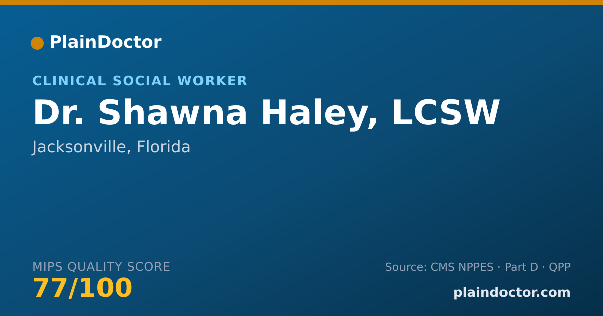 Shareable card for Shawna Haley, LCSW - Clinical Social Worker, Jacksonville, FL