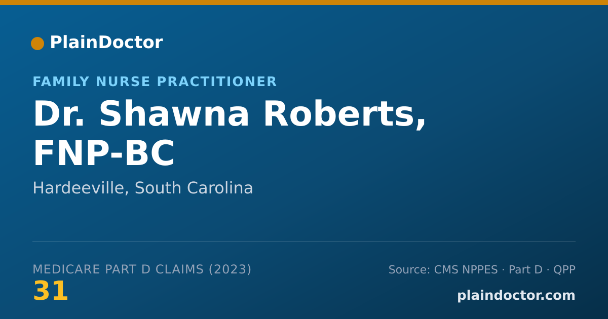 Shareable card for Shawna Roberts, FNP-BC - Family Nurse Practitioner, Hardeeville, SC
