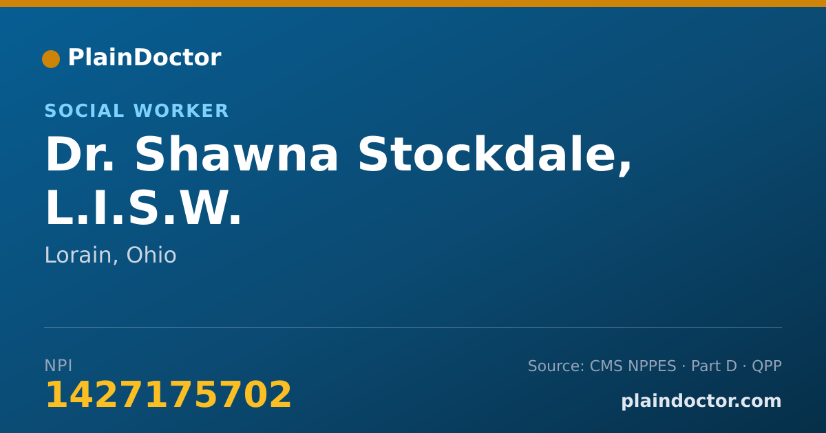 Shareable card for Shawna Stockdale, L.I.S.W. - Social Worker, Lorain, OH